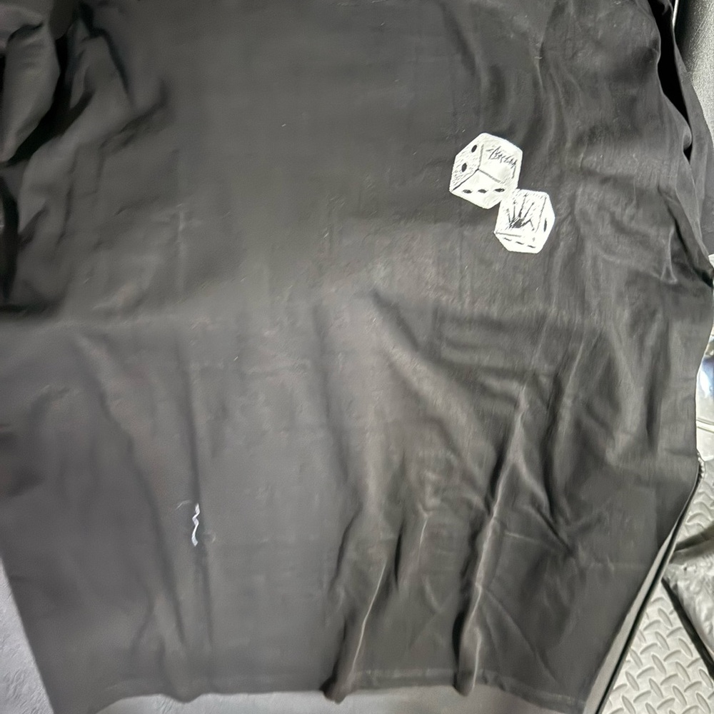 Stussy Black Tee with Dice Graphic